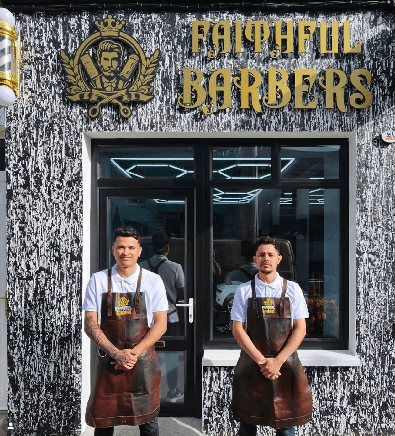 Barber at work providing a premium shave