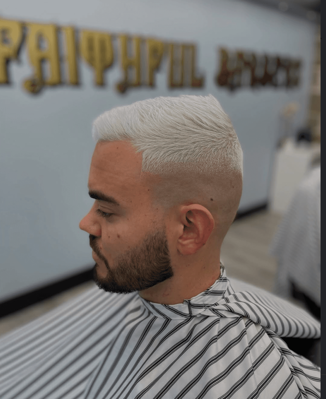 Perfect skin fade result — rear view